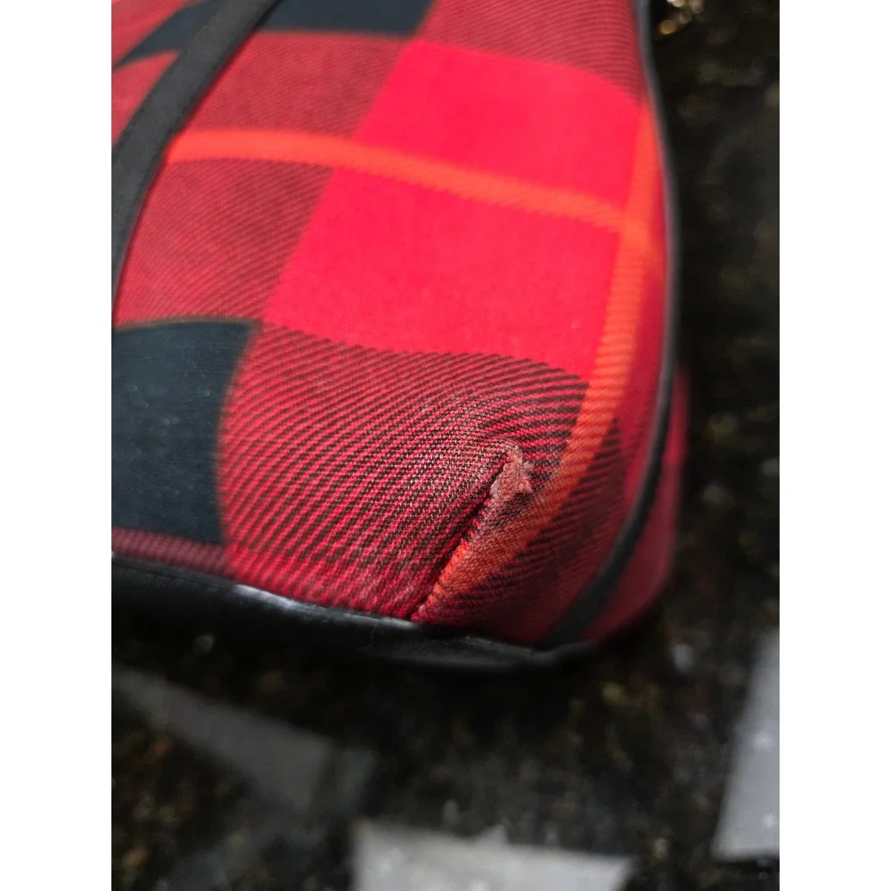 Kate Spade Newbury Lane Plaid Small Rachelle Satchel Red Black Buffalo Check Bag